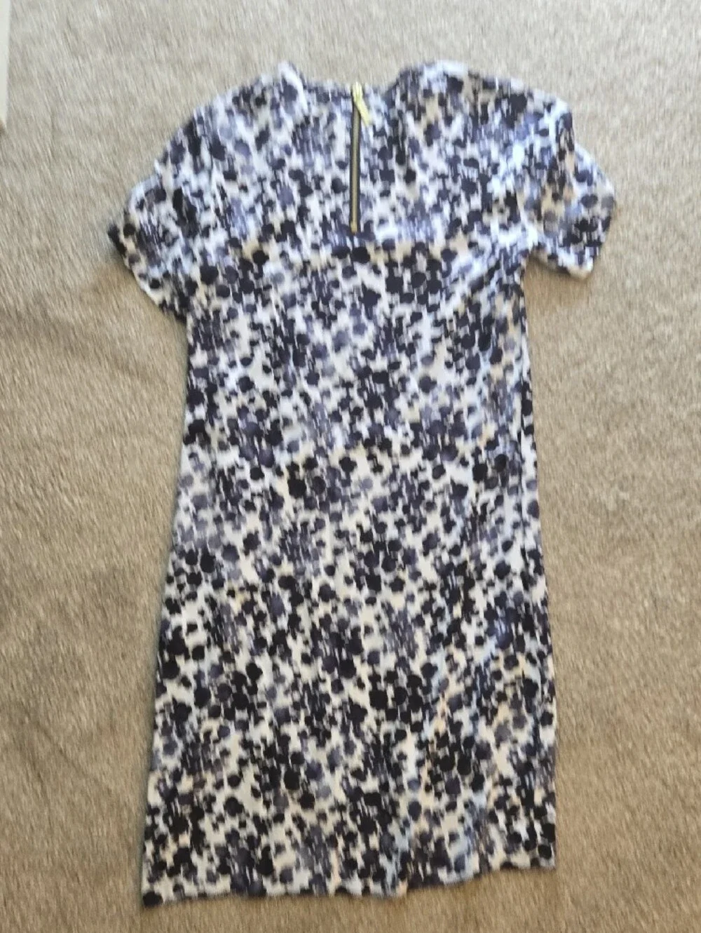 Michael Kors Navy and White Floral Shift Dress